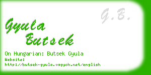 gyula butsek business card